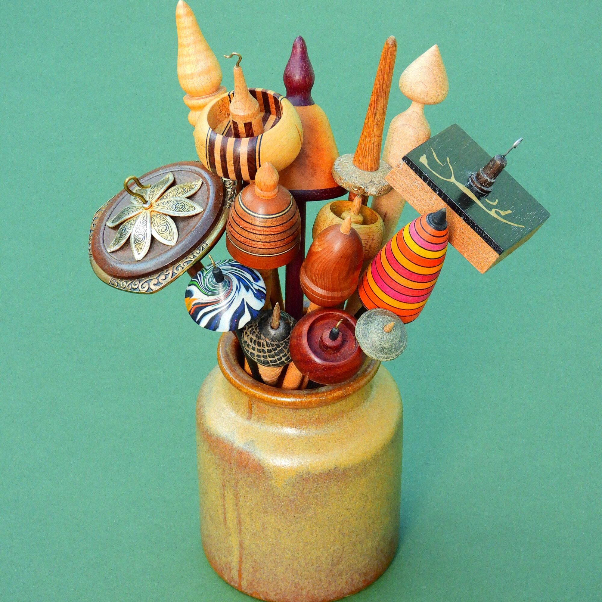 A collection of beautiful spindles